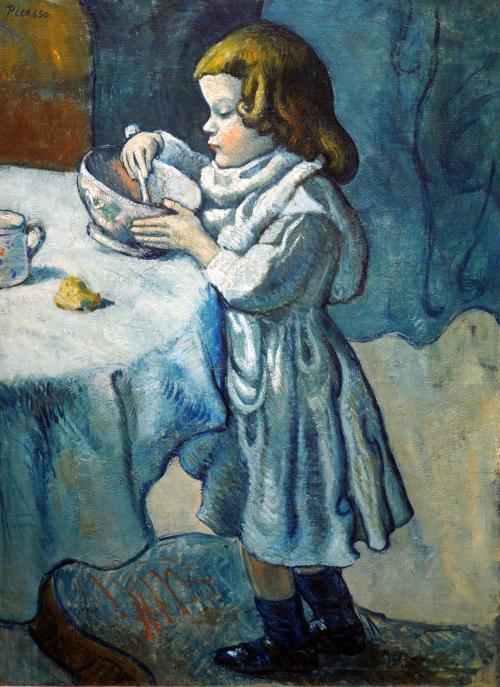 Picasso, Pablo: Spanish, 1881 - 1973. Le gourmet; 1901: oil on canvas: overall: 92.8 x 68.3 cm (36 9/16 x 26 7/8 in.) framed: 117.8 x 94 x 10.1 cm