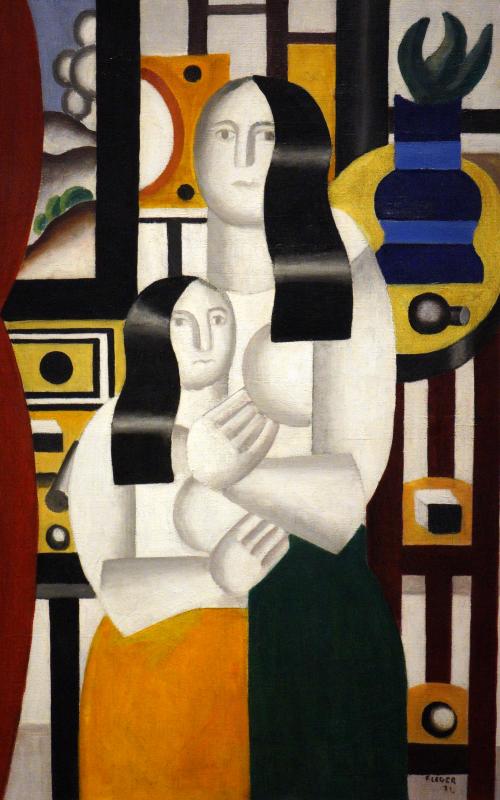 Léger, Fernand, French, 1881 - 1955Two Women 1922 oil on canvas overall: 90.8 x 58.4 cm (35 3/4 x 23 in.) framed: 118.7 x 86.3 x 6.3 cm (46 3/4 x 34 x 2 1/2 in.) Gift of Richard S. Zeisler 1991.37.1 