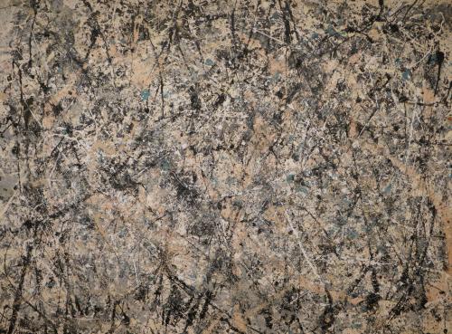 Pollock, Jackson, American, 1912 - 1956Number 1, 1950 (Lavender Mist) 1950 oil, enamel, and aluminum on canvas overall: 221 x 299.7 cm (87 x 118 in.) framed: 223.5 x 302.3 x 3.8 cm (88 x 119 x 1 1/2 in.) Ailsa Mellon Bruce Fund 1976.37.1 