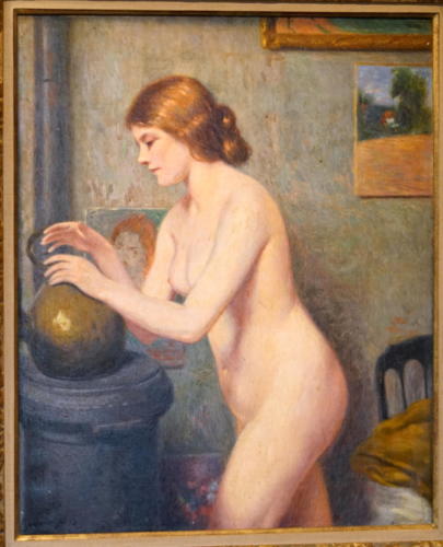 Fredrico ZandomeneghiMon modele: femme nue a mi jambejanvier 1913huile sur toileCollection Nahmad